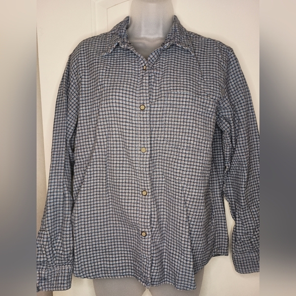 2/$30 Preppy Clueless Classic Blue Plaid COLUMBIA Button-Up Shirt-(#1,065) - Picture 1 of 8